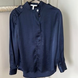 Derek Lam midnight blue tunic style top.
